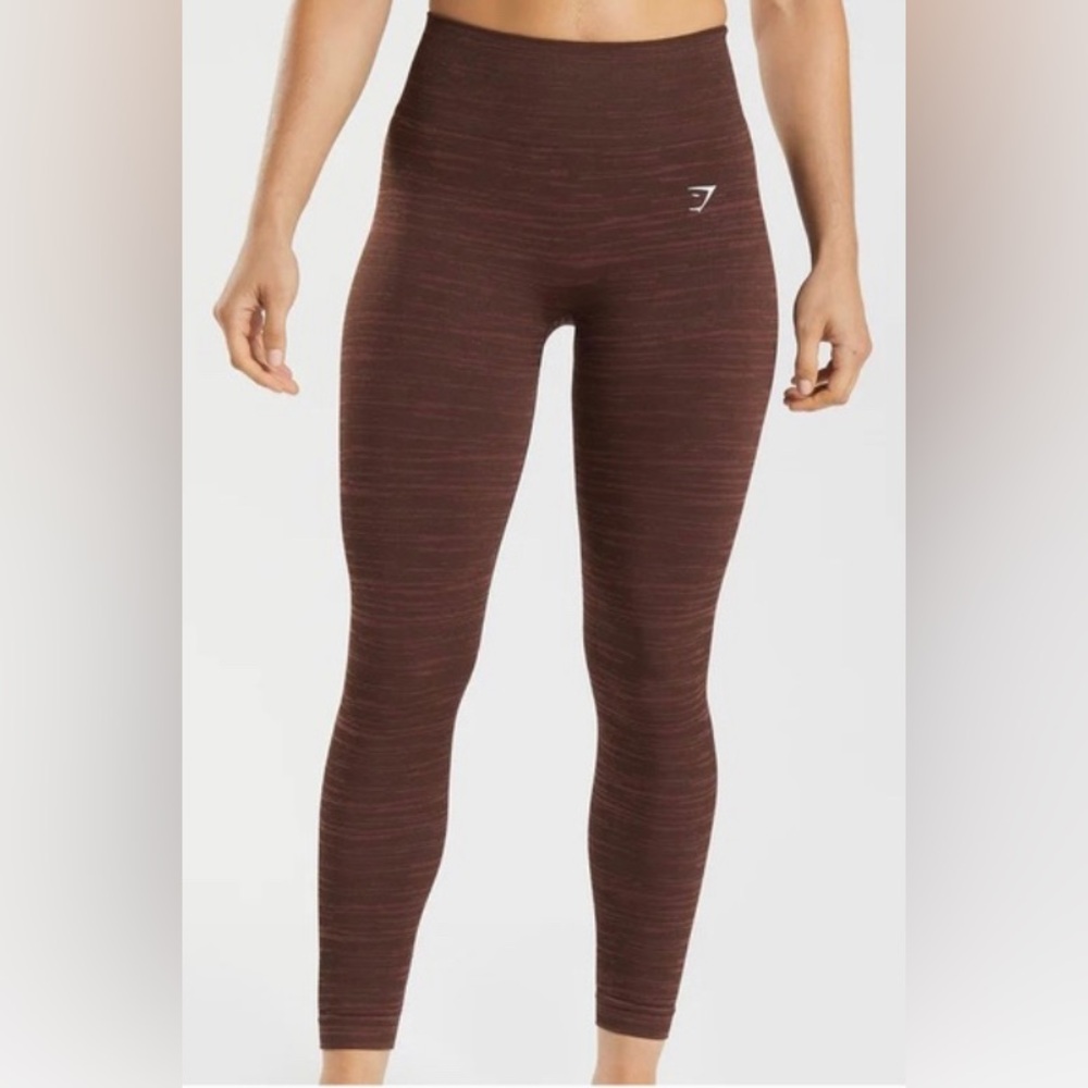 Gymshark Adapt Marl Seamless Leggings In Cherry Brown